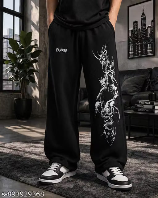 Men's Trendy Printed Track Pant | Regular Fit Cotton Blend Lower for Gym, Running & Daily Wear